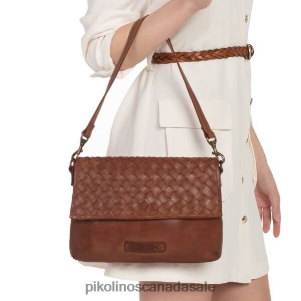 FAURA braided flap shoulder bag Women Cognac 4604J377 Pikolinos Accessory