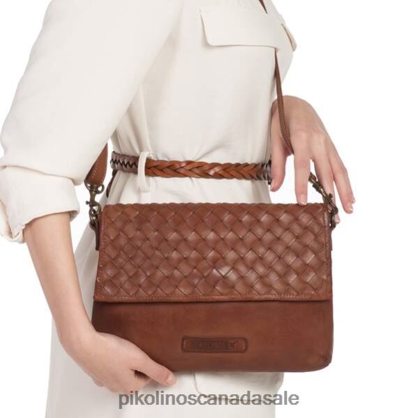 FAURA braided flap shoulder bag Women Cognac 4604J377 Pikolinos Accessory