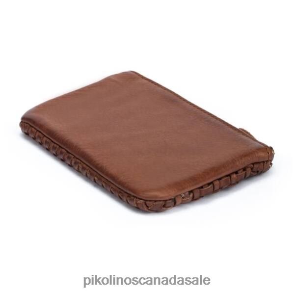 CARTERAS braided leather coin purse Women Cognac 4604J407 Pikolinos Accessory
