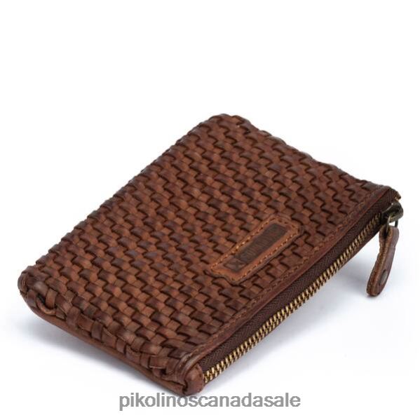 CARTERAS braided leather coin purse Women Cognac 4604J407 Pikolinos Accessory