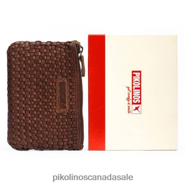 CARTERAS braided leather coin purse Women Cognac 4604J407 Pikolinos Accessory