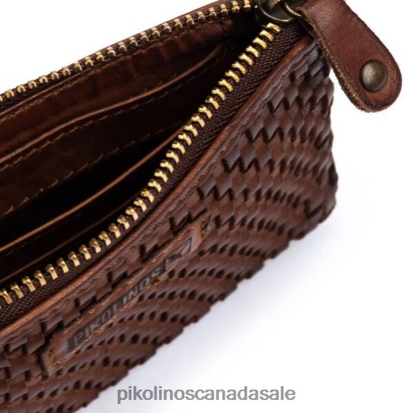 CARTERAS braided leather coin purse Women Cognac 4604J407 Pikolinos Accessory