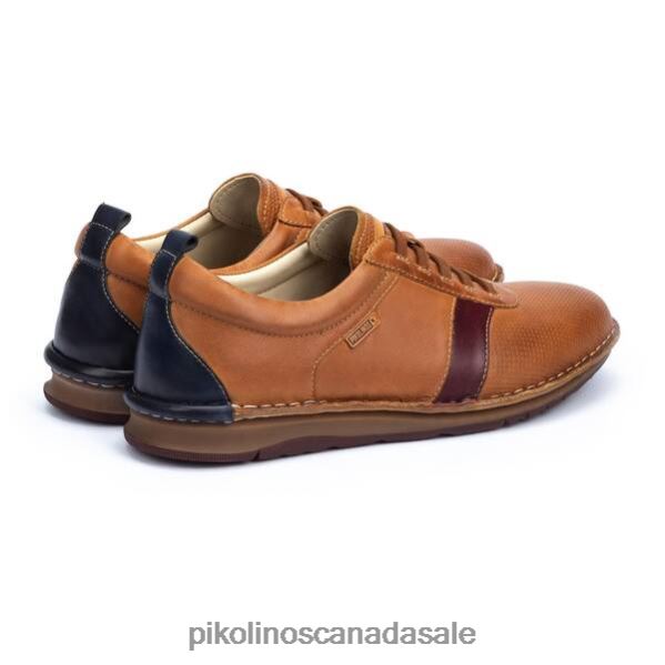 NAVAS leather shoes with combined laces and details Men Brandy 4604J904 Pikolinos Footwear