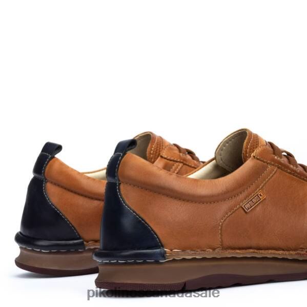 NAVAS leather shoes with combined laces and details Men Brandy 4604J904 Pikolinos Footwear
