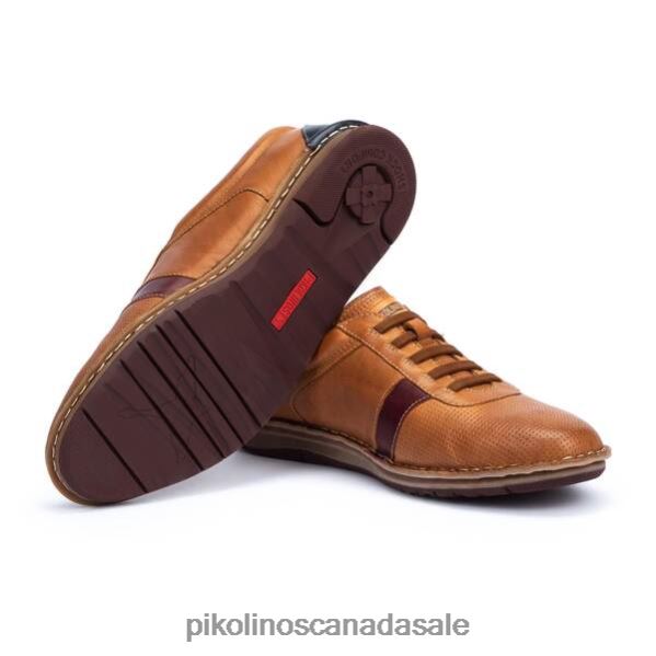 NAVAS leather shoes with combined laces and details Men Brandy 4604J904 Pikolinos Footwear