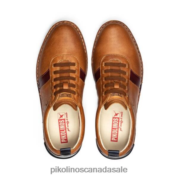 NAVAS leather shoes with combined laces and details Men Brandy 4604J904 Pikolinos Footwear