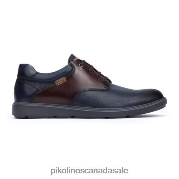 DURANGO lace-up leather derby shoes with colour contrast Men Blue 4604J933 Pikolinos Footwear