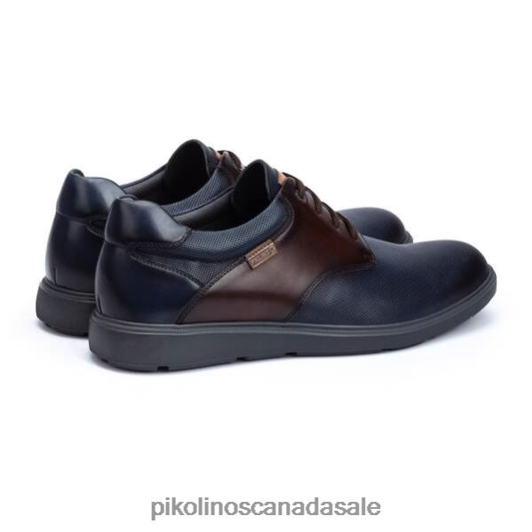 DURANGO lace-up leather derby shoes with colour contrast Men Blue 4604J933 Pikolinos Footwear
