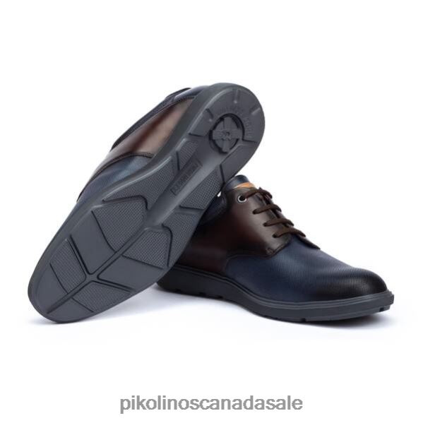 DURANGO lace-up leather derby shoes with colour contrast Men Blue 4604J933 Pikolinos Footwear