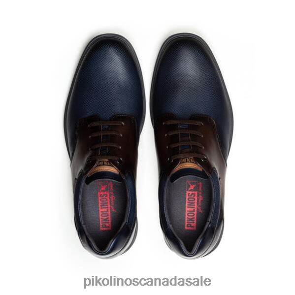 DURANGO lace-up leather derby shoes with colour contrast Men Blue 4604J933 Pikolinos Footwear