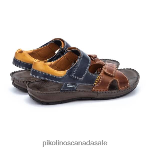 TARIFA leather sandals with colored staps Men Cuero 4604J514 Pikolinos Footwear