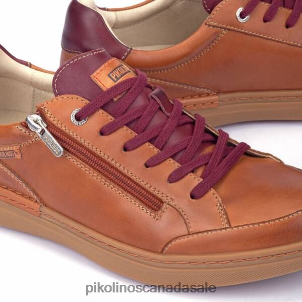 BEGUR two-tone sneakers with laces and side zip Men Brandy 4604J883 Pikolinos Footwear