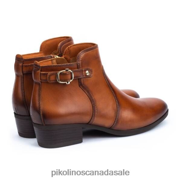 DAROCA leather ankle boots with a mid-heel and buckle Women Brandy 4604J345 Pikolinos Footwear