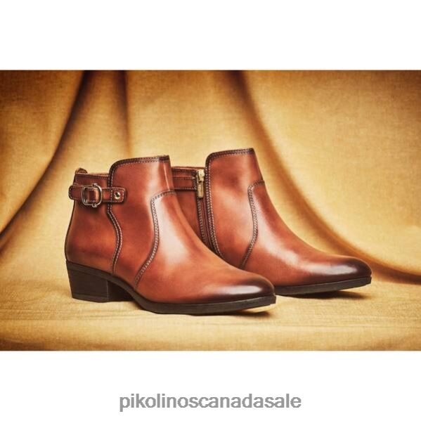 DAROCA leather ankle boots with a mid-heel and buckle Women Brandy 4604J345 Pikolinos Footwear