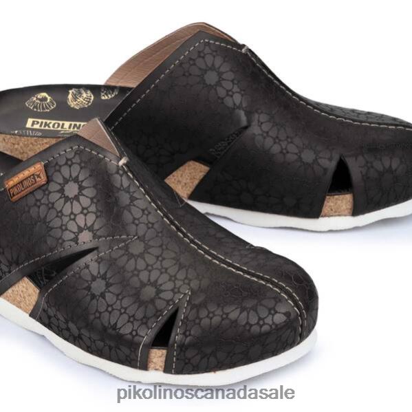 MAHON Leather clog with lightweight sole Women Black 4604J739 Pikolinos Footwear