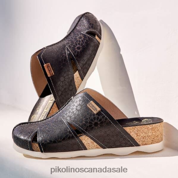 MAHON Leather clog with lightweight sole Women Black 4604J739 Pikolinos Footwear