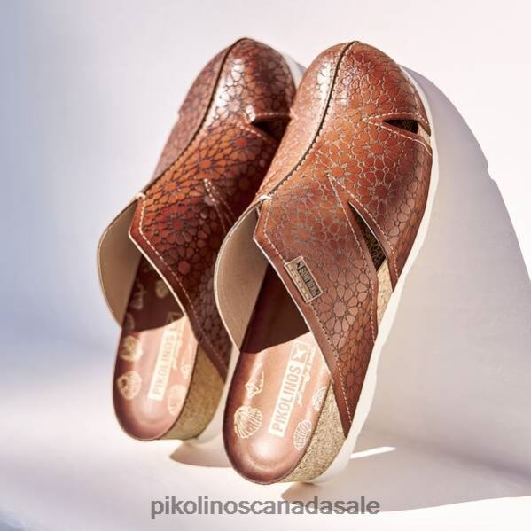 MAHON Leather clog with lightweight sole Women Brandy 4604J740 Pikolinos Footwear