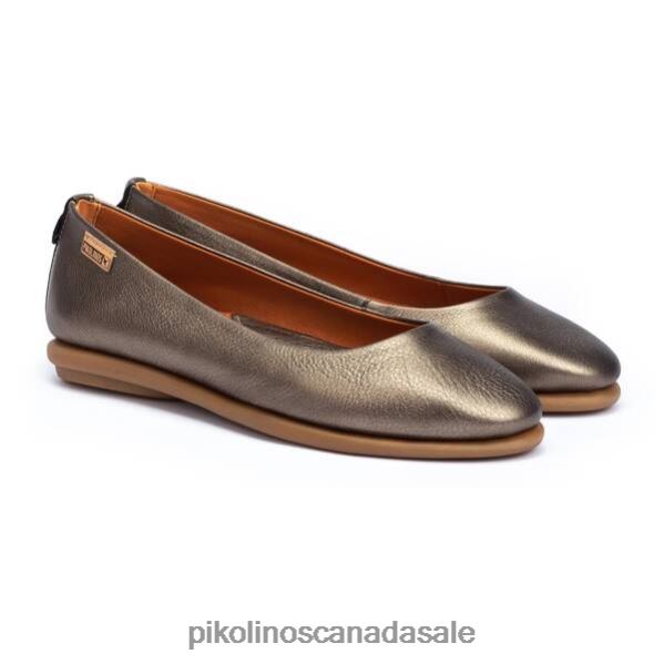 CULLERA leather flats with metallic finish Women Grafit 4604J796 Pikolinos Footwear