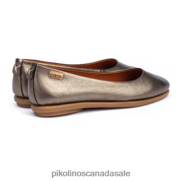CULLERA leather flats with metallic finish Women Grafit 4604J796 Pikolinos Footwear