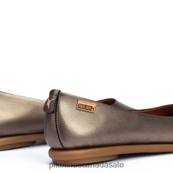 CULLERA leather flats with metallic finish Women Grafit 4604J796 Pikolinos Footwear