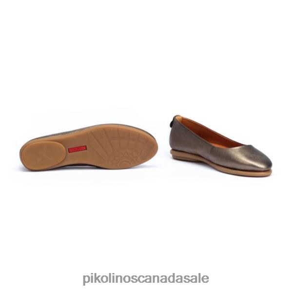 CULLERA leather flats with metallic finish Women Grafit 4604J796 Pikolinos Footwear