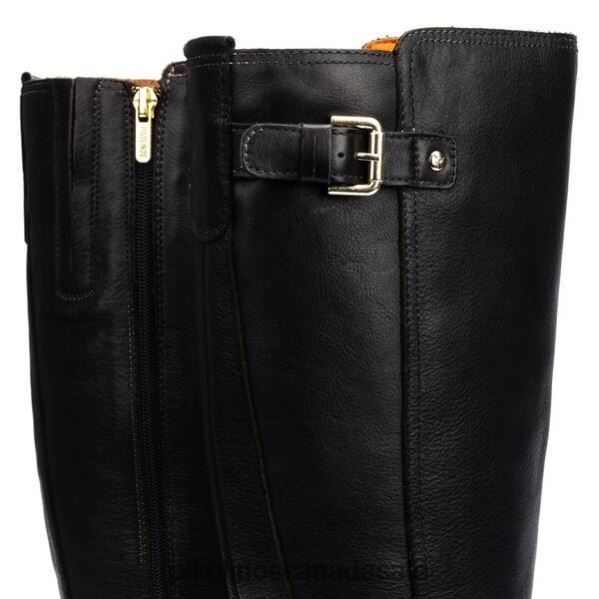 ALDAYA leather knee high boots with double buckle Women Black 4604J359 Pikolinos Footwear