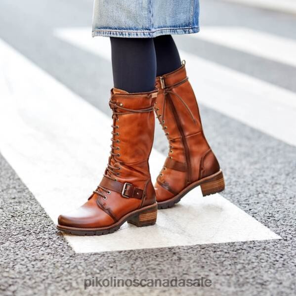 SAN SEBASTIAN full-length lace-up mid-heel boots Women Cuero 4604J364 Pikolinos Footwear