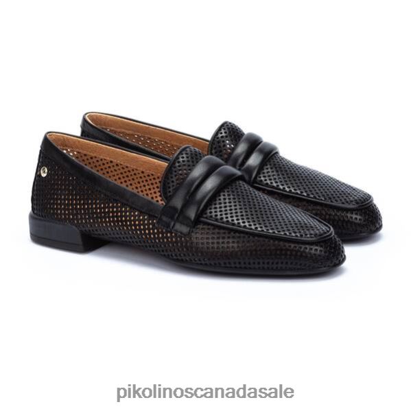 ALMERIA leather loafers with perforated leather Women Black 4604J135 Pikolinos Footwear