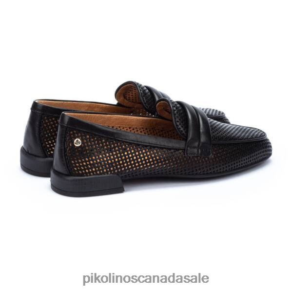 ALMERIA leather loafers with perforated leather Women Black 4604J135 Pikolinos Footwear