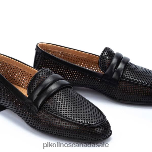 ALMERIA leather loafers with perforated leather Women Black 4604J135 Pikolinos Footwear