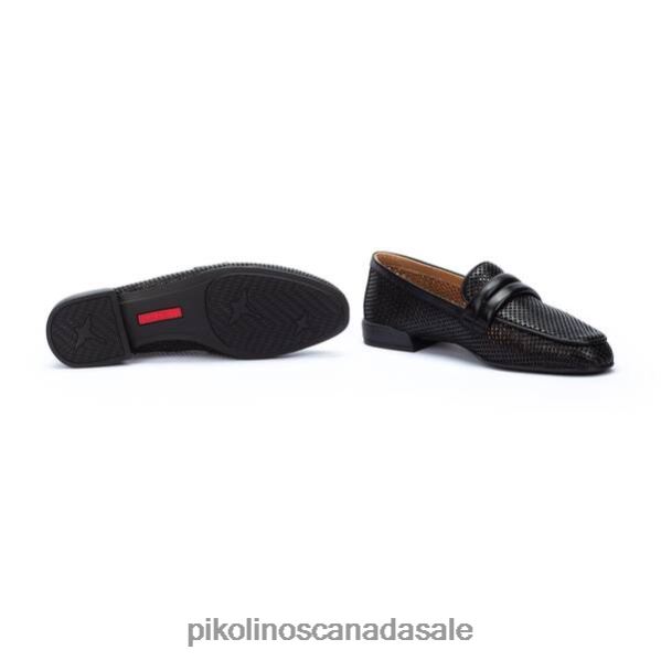 ALMERIA leather loafers with perforated leather Women Black 4604J135 Pikolinos Footwear