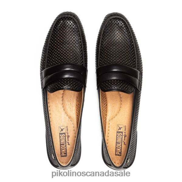 ALMERIA leather loafers with perforated leather Women Black 4604J135 Pikolinos Footwear