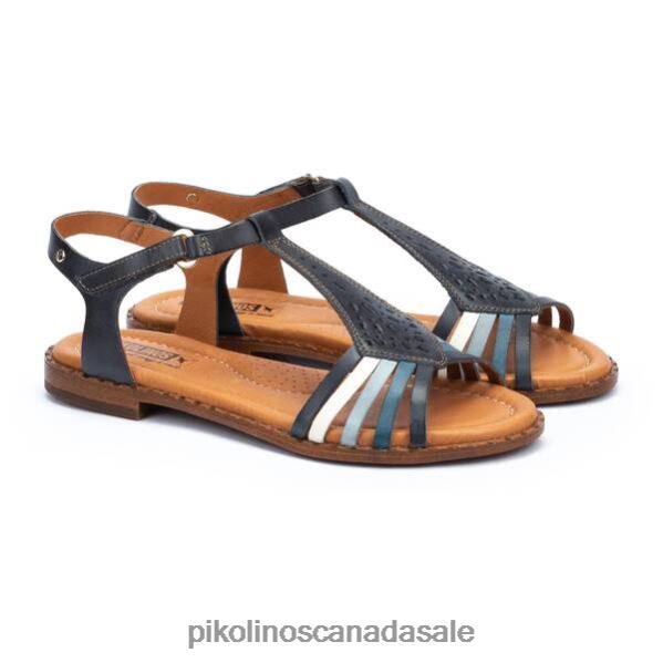 ALGAR flat sandals with ankle strap and die-cut detail Women Ocean 4604J711 Pikolinos Footwear