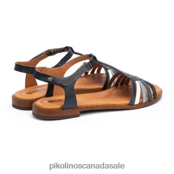 ALGAR flat sandals with ankle strap and die-cut detail Women Ocean 4604J711 Pikolinos Footwear