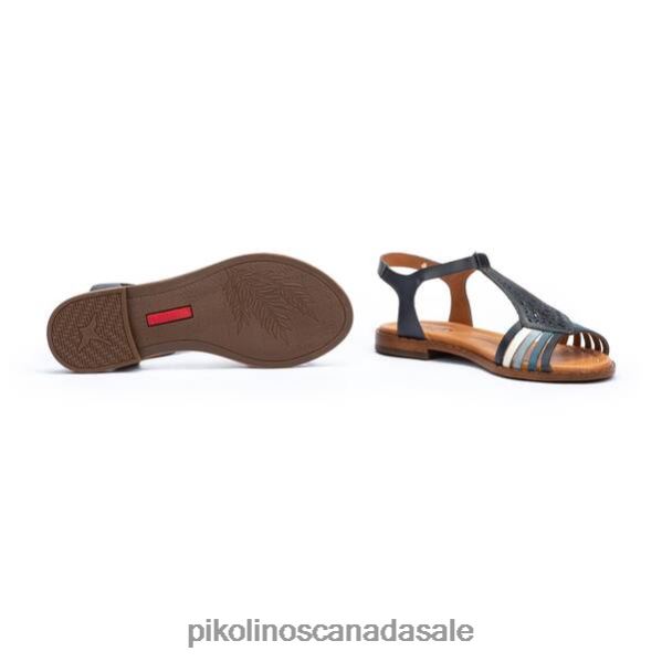 ALGAR flat sandals with ankle strap and die-cut detail Women Ocean 4604J711 Pikolinos Footwear