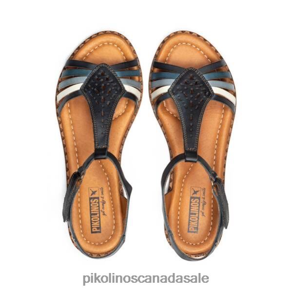 ALGAR flat sandals with ankle strap and die-cut detail Women Ocean 4604J711 Pikolinos Footwear
