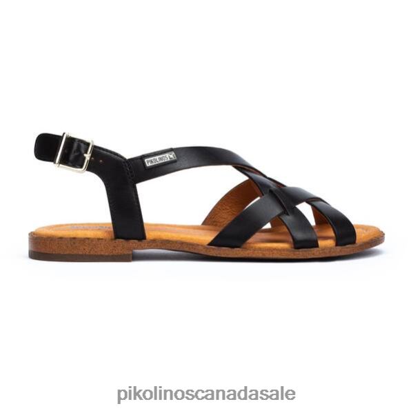 ALGAR flat sandals with straps and ankle buckle Women Black 4604J11 Pikolinos Footwear