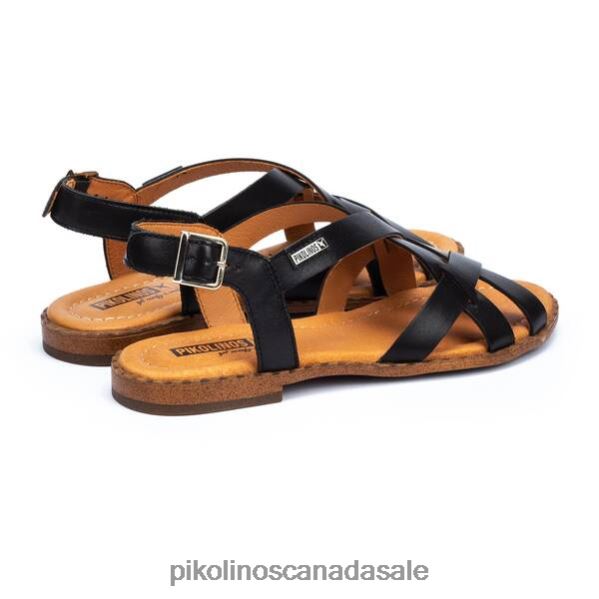 ALGAR flat sandals with straps and ankle buckle Women Black 4604J11 Pikolinos Footwear