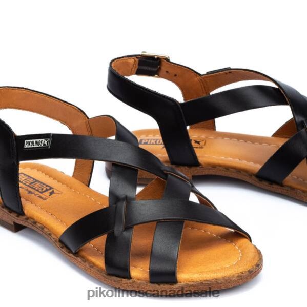 ALGAR flat sandals with straps and ankle buckle Women Black 4604J11 Pikolinos Footwear