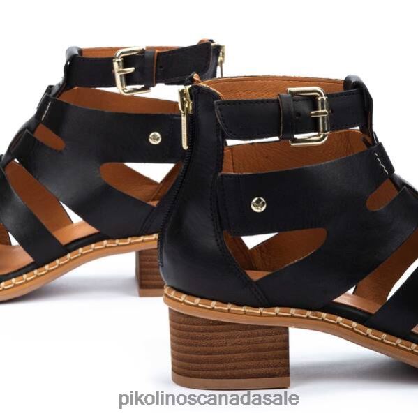 BLANES Roman sandals with heel and buckle closure Women Black 4604J119 Pikolinos Footwear