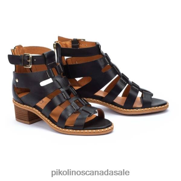 BLANES Roman sandals with heel and buckle closure Women Black 4604J119 Pikolinos Footwear