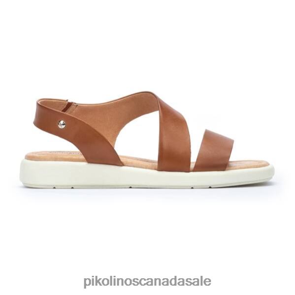 CALELLA flat sandals with leather straps Women Brandy 4604J5 Pikolinos Footwear