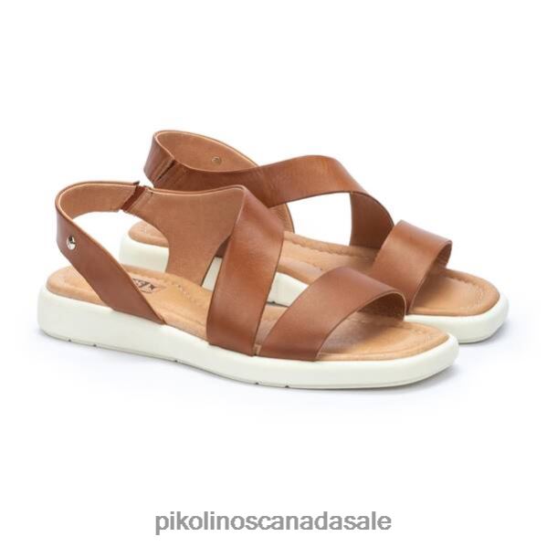 CALELLA flat sandals with leather straps Women Brandy 4604J5 Pikolinos Footwear