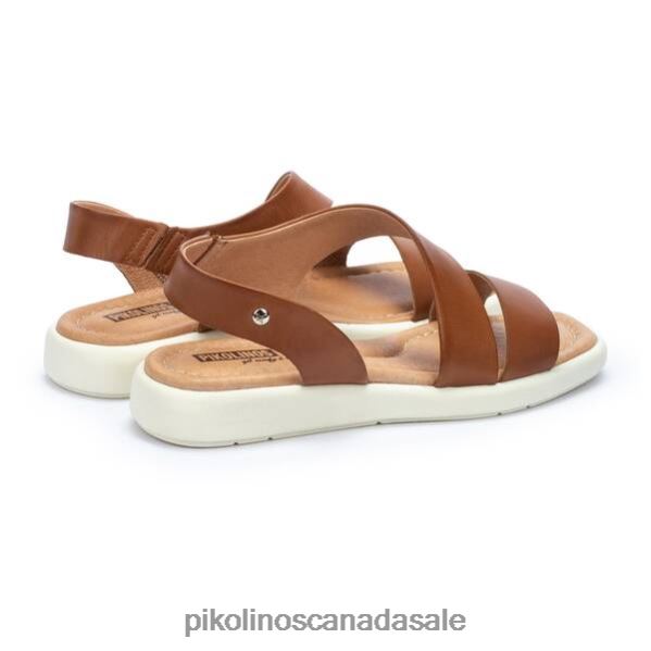 CALELLA flat sandals with leather straps Women Brandy 4604J5 Pikolinos Footwear