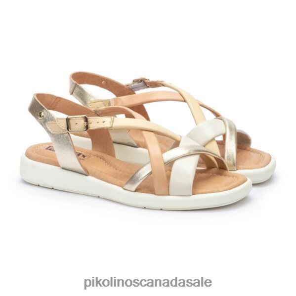 CALELLA flat sandals with metallic straps Women Carrara 4604J10 Pikolinos Footwear