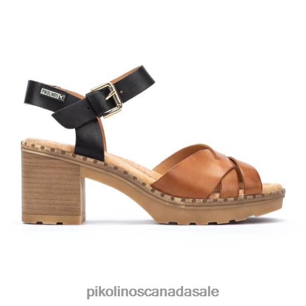CANARIAS sandals with heel and braided vamp Women Brandy 4604J78 Pikolinos Footwear