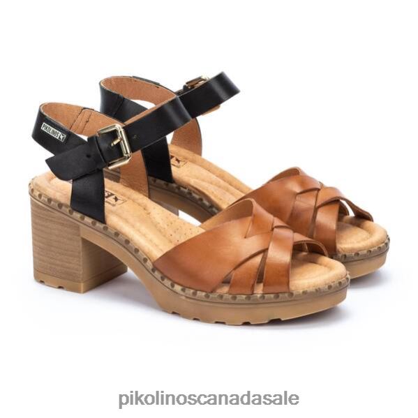 CANARIAS sandals with heel and braided vamp Women Brandy 4604J78 Pikolinos Footwear