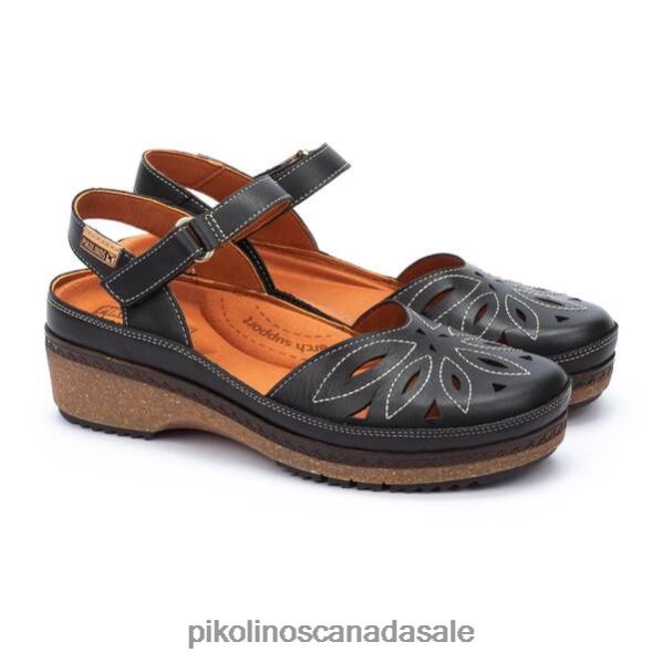 GRANADA leather sandals with hook-and-loop strap Women Black 4604J145 Pikolinos Footwear