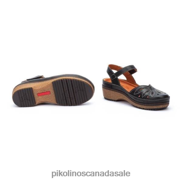 GRANADA leather sandals with hook-and-loop strap Women Black 4604J145 Pikolinos Footwear