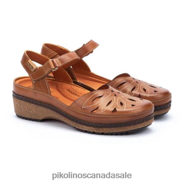GRANADA leather sandals with hook-and-loop strap Women Brandy 4604J146 Pikolinos Footwear